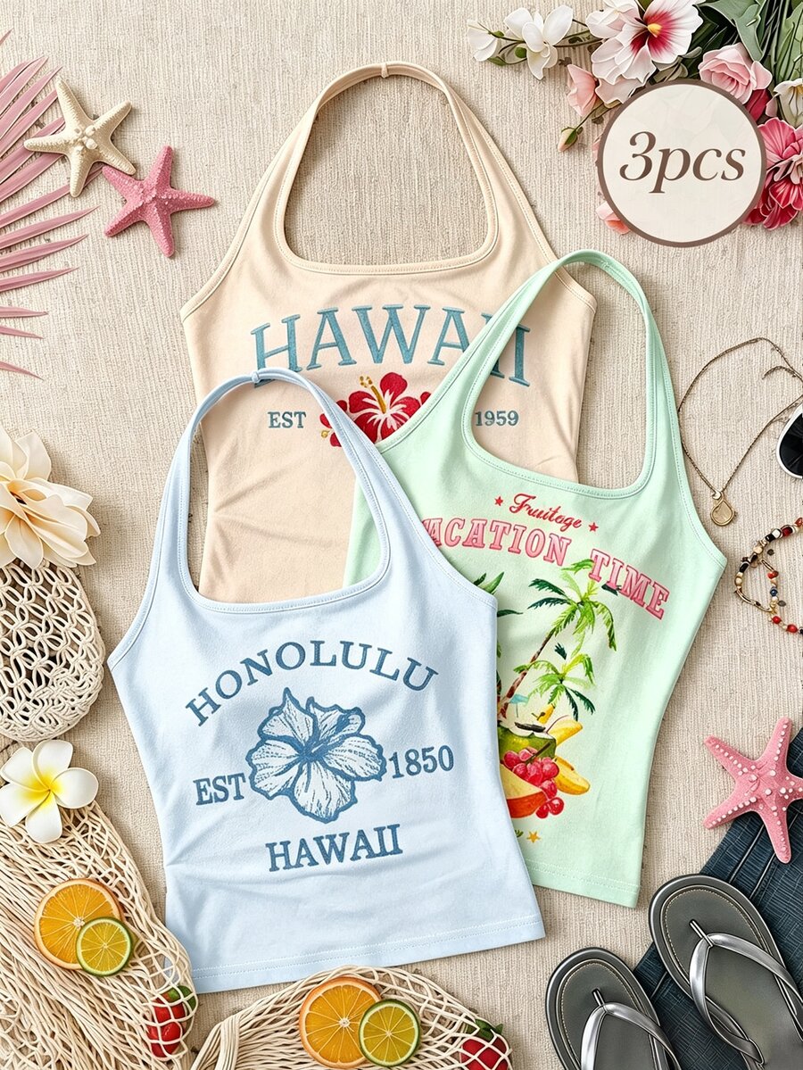 Tween Girl 3PCS Tween Girls Tank Tops - Multicolor - View 1
