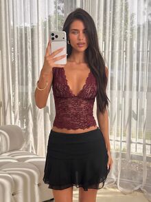 SHEIN ICON Women Tank Tops & Camis - Burgundy - View 1