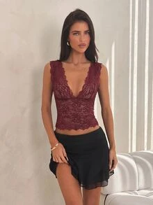 SHEIN ICON Women Tank Tops & Camis - Burgundy - View 6