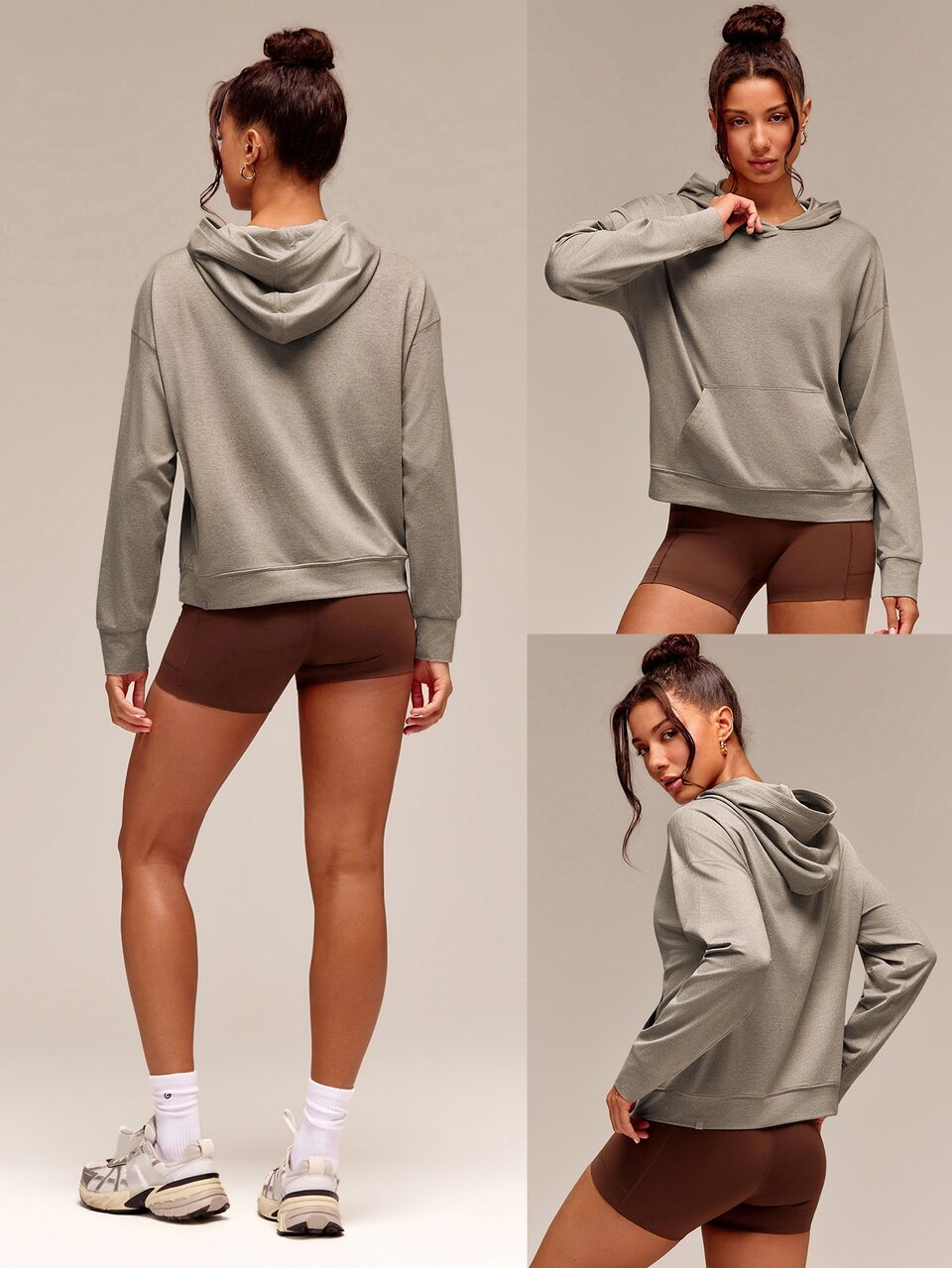 Cloudknit UltraSoft Double-Dye Loose Fit Pullover Sweatshirt With Pocket Daily Casual Wear