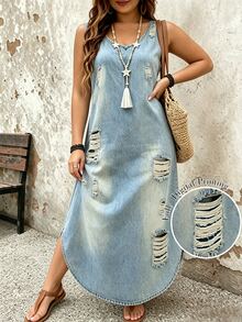 Breezaya Plus-Size Women's Casual Vacation Maxi Dress; Women's Summer Seaside Outfit. - Multicolor - View 3