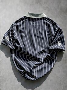 Manfinity EMRG Men's Casual Striped Digital Print Regular Polo Shirt - Multicolor - View 2