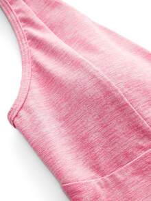SHEIN Cheerettes 女款純色百搭背心與口袋修身短褲運動套裝 - 粉色 - 查看 12