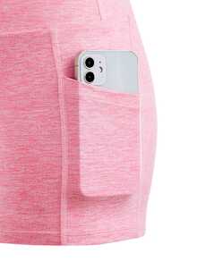 SHEIN Cheerettes 女款純色百搭背心與口袋修身短褲運動套裝 - 粉色 - 查看 10