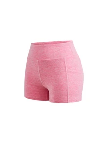SHEIN Cheerettes 女款純色百搭背心與口袋修身短褲運動套裝 - 粉色 - 查看 8