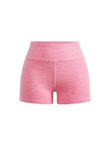 SHEIN Cheerettes 女款純色百搭背心與口袋修身短褲運動套裝 - 粉色 - 查看 15