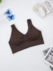 Moonlight&Mama Bra Hamil Minimalis Tanpa Jahitan Terlaris Wanita 2026, Warna Polos, Nyaman, Berkualitas Tinggi, Berkinerja Tinggi, Portabel, 1 buah - Coffee Brown - View 7
