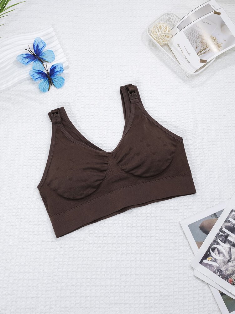 Moonlight&Mama 2026 Seamless Bestselling Women's Minimalist Solid Color Comfortable High-Quality High-Cost Performance Portable Maternity Bra, 1pc - Coffee Brown - View 7