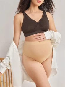 Moonlight&Mama Bra Hamil Minimalis Tanpa Jahitan Terlaris Wanita 2026, Warna Polos, Nyaman, Berkualitas Tinggi, Berkinerja Tinggi, Portabel, 1 buah - Coffee Brown - View 3