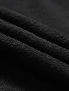 PAVTROS Men's Black Creative Text Pattern Embroidered Zip-Up Hoodie, Black Sweatshirt - Black - View 7