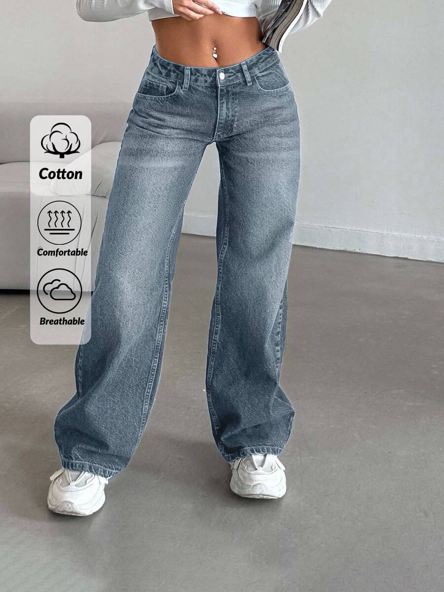 EURMUSE LOW RISE STRAIGHT CYT WOMEN BLUE JEANS , Petite Women - Blue - View 1