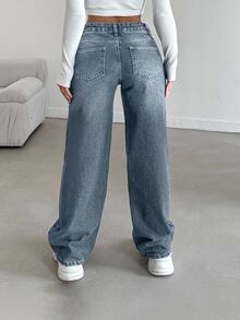 EURMUSE LOW RISE STRAIGHT CYT WOMEN BLUE JEANS , Petite Women - Blue - View 2