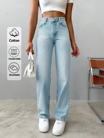 EURMUSE 100%Cotton Hight Waist Straight Fit - Sz2306152114548898-4