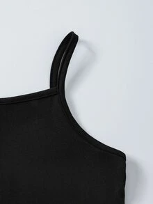 SHEIN Sparklyn 3件組女童迷彩圖案運動衫上衣與吊帶背心，搭配迷彩休閒錐形長褲，適合春秋日常穿著 - 綠色 - 查看 4