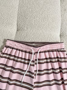 SHEIN Explorewe Setelan 2 Potong Kaos dan Celana Bergaris untuk Remaja Perempuan, Kasual, Minimalis, Rajut, Kembali ke Sekolah, Vintage, Ramping, Pakaian Musim Gugur, Musim Gugur, Setelan Pakaian Remaja Perempuan Bergaris - MultiWarna - View 8
