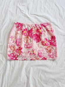 Soleia 女款淺粉色夏季優雅生日熱帶印花紋理迷你裙，休閒度假海灘婚禮賓客穿搭畢業早午餐 - 淺粉色 - 查看 2