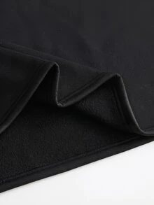 NORVETH Men's Casual Streetwear Daily City Break Letter Pattern Tipped Short Sleeve Polo Shirt, Summer Black - Black - View 5