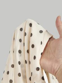 SHEIN MOD Polka Dot Bow 2 Pieces Set: Asymmetric Hem Top & Low Waist Skirt - Multicolor - View 8