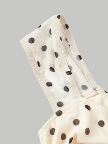 SHEIN MOD Polka Dot Bow 2 Pieces Set: Asymmetric Hem Top & Low Waist Skirt - Multicolor - View 6