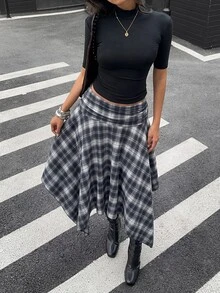 SHEIN Tall CURVE 加大短裙 - 藏蓝色 - 查看 7