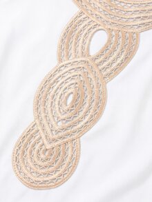 GlowEve CURVE 大尺碼女款兩件套：領口荷葉邊無袖上衣搭配百褶長褲，白色夏季優雅正式婚禮賓客裝 - 白色 - 查看 6