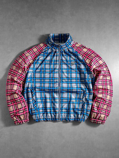 Chaqueta de manga larga casual versátil de uso diario y viaje con cremallera a cuadros para hombre