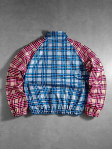 ROMWE MEN Men's Plaid Zipper Casual Versatile Daily Travel Long Sleeve Jacket - Multicolor - View 2