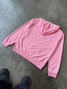Manfinity EMRG Manfinity Streetrush Men Dark Street Style INS High Street Zip-Up Hoodie. Street Style, Y2k, Fall - Pink - View 8