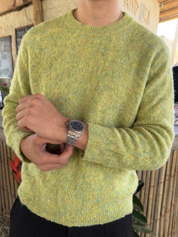 Claim Dot Men's Solid Color Casual Versatile Daily Wear Long Sleeve Sweater
