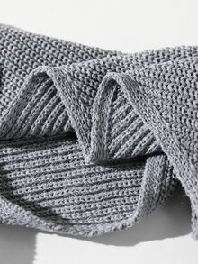 Tween Girl Casual Solid Color Cardigan, Autumn/Winter Cropped Sweater Grey Skirt Set, Cute Button Jacket Tween Girl School Sunday Back-To-School Suit - Grey - View 6