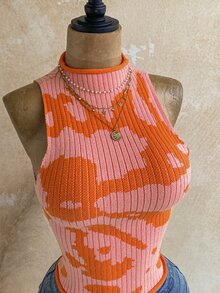 Soleia Sweater Wanita Tanpa Lengan dengan Lipatan di Bagian Bawah, Berwarna-warni - MultiWarna - View 7