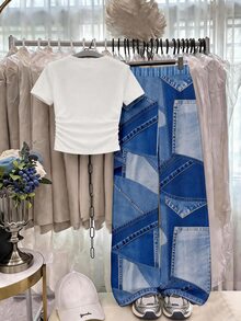 Tween Girls T-Shirt & Long Pants Knit 2 Pieces Set, Casual Daily Fashion Versatile - Multicolor - View 3