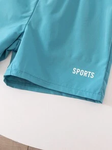 SHEIN 兒童 4 件組青少年男孩字母印花彈性腰泳褲/沙灘短褲 多件裝 多色可選 適合度假與泳池派對 - 彩色 - 查看 9