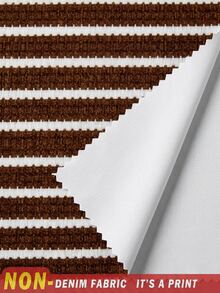 Soleia Casual Minimalist Style Faux Mechanical Striped Brown & White U-Neck Backless Mini Dress, Suitable For Summer Vacation - Multicolor - View 7