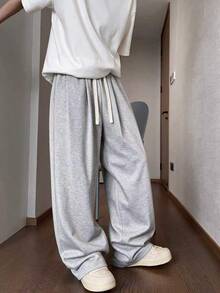 STEELVANCE 男士休閒百搭抽繩腰長褲 - 淺灰色 - 查看 4