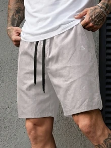 Manfinity CasualCool Men Drawstring Waist Shorts - Flint Stone - View 5