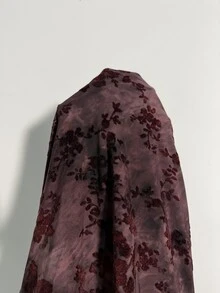 Firerie 大尺碼女款漸層灰玫瑰印花露背喇叭袖迷你長袖網紗性感優雅透視洋裝，適合度假約會之夜秋季 - 彩色 - 查看 8