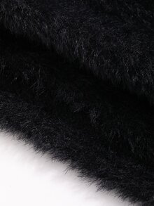 DAZY Solid Crop Fluffy Bandeau Festival Tube Tops - Black - View 8