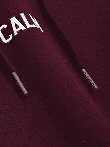 DAZY Women's Long Hoodie With Back Print,Long Sleeve Tops,Fall Women Clothes Sweatshirt - Burgundy - View 5