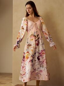 MOTF PREMIUM PRINTED PATCHWORK LACE ROMANTIC NIGHTGOWN - Multicolor - View 5