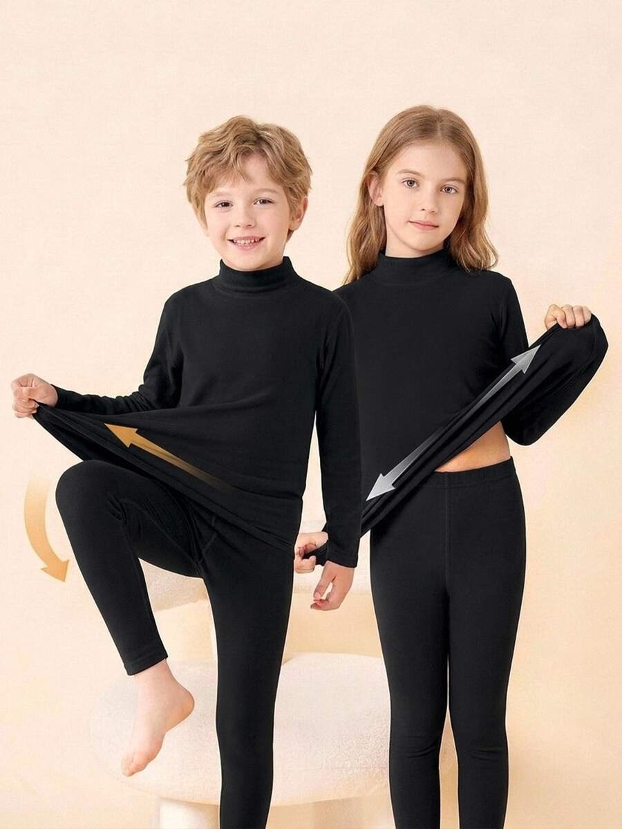 SHEIN Kids 2 Pieces Young Boy Young Girl - Black - View 1