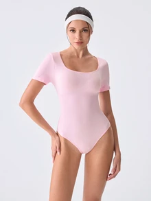 Loungeista 1pc Women's Solid Color Shapewear Jumpsuit, Tummy Control Slimming Jumpsuit, Waist Shaping Jumpsuit - Baby Pink - View 4