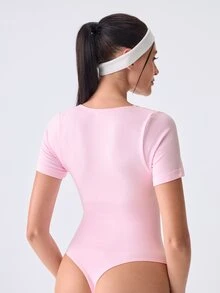 Loungeista 1pc Women's Solid Color Shapewear Jumpsuit, Tummy Control Slimming Jumpsuit, Waist Shaping Jumpsuit - Baby Pink - View 3