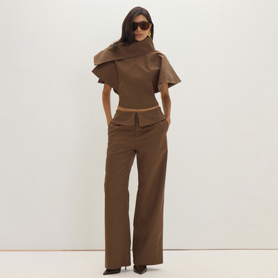 Brown Woven Folded …
