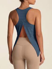 Activina Solid Color Back Slit Sports Tank Top 3PCS Set Running Yoga Studio Tennis Gym Indoor Outdoor Active Daily Old Money - Multicolor - View 6