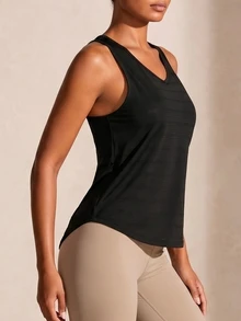 Activina Solid Color Back Slit Sports Tank Top 3PCS Set Running Yoga Studio Tennis Gym Indoor Outdoor Active Daily Old Money - Multicolor - View 7