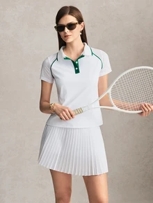 Activina 女款白色百褶裙褲，內建內褲，四季皆宜，Ralphlauren 老錢風，適合日常休閒穿著、跑步，青春休閒裙褲 - 白色 - 查看 7