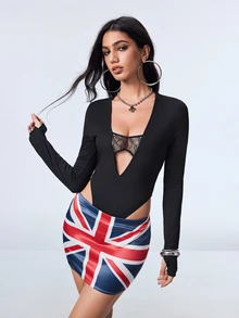 Y2Kool Union Jack Satin Y2K Punk Hot Girl Casual Street Style Women's Mini Skirt, Suitable For Spring/Summer Party, Holiday, Island, Music Festival, EDM Festival, Daily Wear - Multicolor - View 4