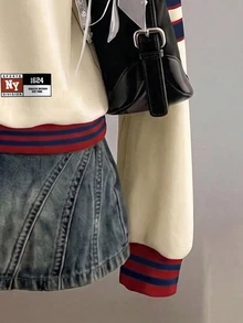 Attitoon 女款休閒復古半拉鍊寬鬆運動衫，美式學院風，女款秋冬服飾，街頭風，適合日常通勤、約會、聚會、秋冬、夏季、派對、婚禮、海灘、畢業典禮、優雅、休閒、外出、Y2K、音樂節穿搭、度假服飾、返校服飾 - 彩色 - 查看 4