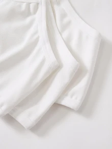 SHEIN Girlism 青少年女孩白色休閒極簡舒適軟墊內褲5件組，可愛舒適條紋蝴蝶結加墊款 - 白色 - 查看 3